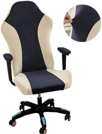 Lavish Cover Velvet Stretchable Gaming Chair Cover, Washable, Anti-Scratch Slipcover with Armrest Protection, Cat Scratch Proof for Office and Computer Chairs(No Chair, NavyBlue)