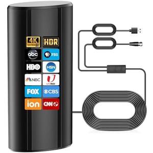 Digital TV Antenna, 1800+ Miles Range, Portable HD Indoor Antenna for Smart TV, Supports 4K Full HD, 36ft Coax HDTV Cable