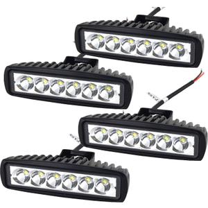 AUXTINGS 4 Pcs 6 inch 18W Spot Led Work Light Bar for Jeep Off Road 4WD 4x4 Cabin UTE SUV ATV Truck Car Boat