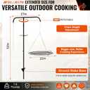22" Hanging Campfire Grill Grate with 53" Ground Stake