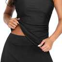 Womens Tankini Swimsuits with Skirt - Two Piece Bathing Suits with Pockets Tummy Control Swimwear 2025 (XX-Large, Black)