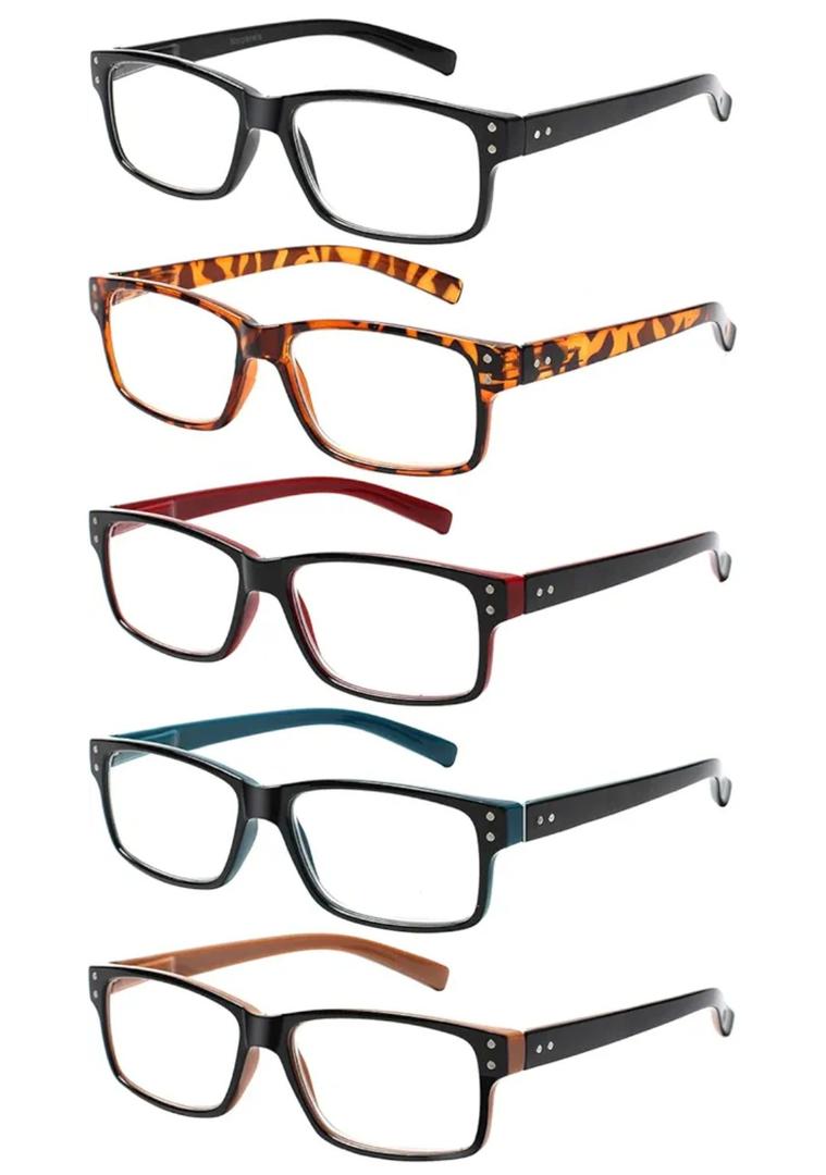NORPERWIS Reading Glasses 5 Pairs Quality Readers Spring Hinge Glasses for Reading for Men and Women (5 Pack Mix Color -2, 1.25)