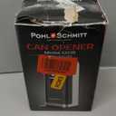 POHL SCHMITT Electric Can Opener, Easy Push Down Lever, Knife Sharpener, Bottle Opener & Built-In Cord Storage, Opens All Standard-Size and Pop-Top Cans, Black
