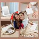 (2 Pack) 2025 Rechargeable Travel Makeup Vanity Mirror with 72 Led Lights,Portable Lighted Beauty Mirror,3 Color Lighting,Dimmable Touch Screen,Tabletop LED Folding Cosmetic Vanity Mirror Desk Table (White Mix 2p)