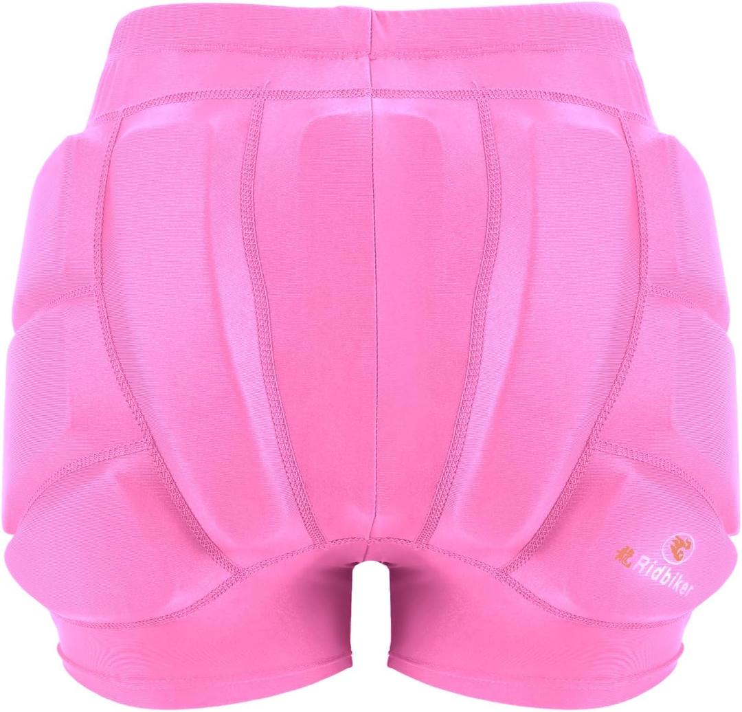 Kids Hip Butt Protection Pads Shorts, Youth Child 3D Tailbone Protective Padded Short Pants for Hockey Roller Skating Skateboarding Scooter Skiing Skating Snowboard (Medium, Pink)