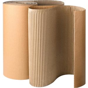 17"x236"Single B Flute Corrugated Cardboard Roll: Large Thick Sheets for Crafts, Moving, Shipping, Mailing, Gift Packaging, DIY, Modeling; Makes Packaging Pads, Boxes & Edge Protectors (Brown)