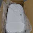 2.3 Gallon Slim Small Bathroom Trash Can with Lid, White Dog Proof Garbage Can with Air-Press Bag Expander & Removable Bucket, Narrow Bathroom Waste Basket for Bedroom, Office, Dorm