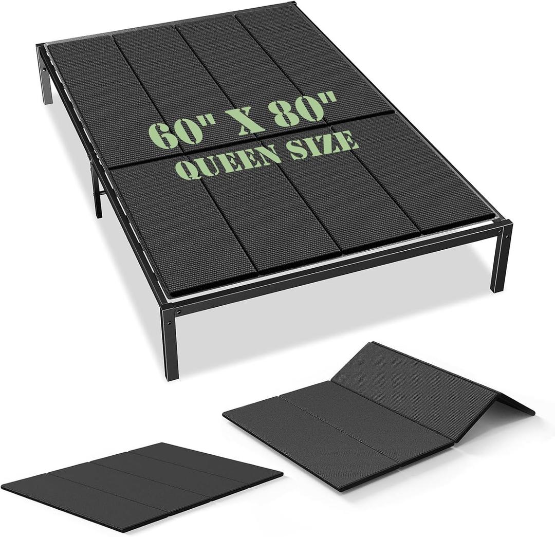 Upgraded S-Curved Rib Bunkie Board Queen Size 60"x 80" 10mm Heavy Duty Under Mattress Bed Support Slats - Breathable, Noise Minimizing, Moisture Resistant Bunkieboards
