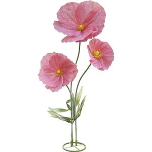 3Pcs Artificial Flowers for Outside, Large Flower Decorations for Birthday Party, Fake Flowers for Garden Hote Office Home Farmhouse Decor Wedding Art Gallery Graduation Store, Pink