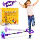 Ankle Skip Ball for Kids, Foldable Colorful Light Flash Wheel Skip Ball for Adults, Indoor Outdoor Game Toys for Kids, Gift for Girls, Boys Ages 5 6 7 8 9 10 11 12 Years Old - Purple
