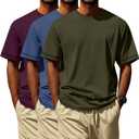 Neer 3 Pack Big and Tall Shirts for Men Short Sleeve Men Crewneck Tops Loose Casual Large T-Shirts Summer Basic Tee, Size 4XL