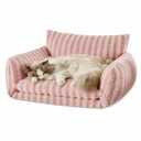 Hollypet Cat Bed Fluffy Plush Mutifuctional DoubleLayer Soft Pet Couch Orthopedic Sofa Nest Beds for Small Cats and Dogs (25x20x13 inch)