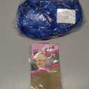 Short Bob Wavy Wig with Bangs for Women Loose Curly Shoulder Length Synthetic Cosplay Wig Bob for Girl Colorful Costume Wigs (Blue)