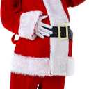 11pcs Men's Deluxe Santa Suit Velvet Christmas Adult Santa Claus Costume (Red, XXX-Large) (Red, XXXL)