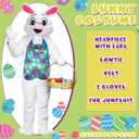 Hicarer 5 Pcs Easter Bunny Costume Adult Rabbit Costume Bunny Suit for Easter Mascot Outfit Cosplay (White)