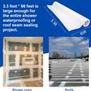 3.3 Ft x 66 Ft Waterproofing Membrane Fabric, Reinforcing Anti Fracture Geo Textile Mesh Drywall Tape, Liquid Waterproof Membranes Roof Tape for Shower Wall, Seams, Joints