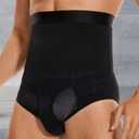 Men Tummy Control Shorts High Waist Slimming Underwear Body Shaper Seamless Belly Girdle Boxer Briefs Shapewear (Small, Black)