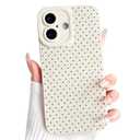 NITITOP Compatible for iPhone 17 Case Cute Aesthetic Little Polka Dots Pattern Design for Women Men Girls Soft TPU Shockproof Stylish Full Camera Protective Phone Cover - White Black