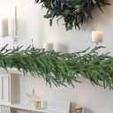Norfolk Pine Garland Christmas Decoration - 9ft Realistic Pine Needles Artificial Greenery Garland for Holiday Mantel Fireplace Stairs Railing Table Home Decor