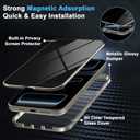 Metal Titanium Privacy Case for iPhone 17 Pro Max, Built-in Privacy Screen Protector & Camera Lens Protector, Magnetic Adsorption Double Sided Tempered Glass Anti Peep Anti Spy Cover for Men Women