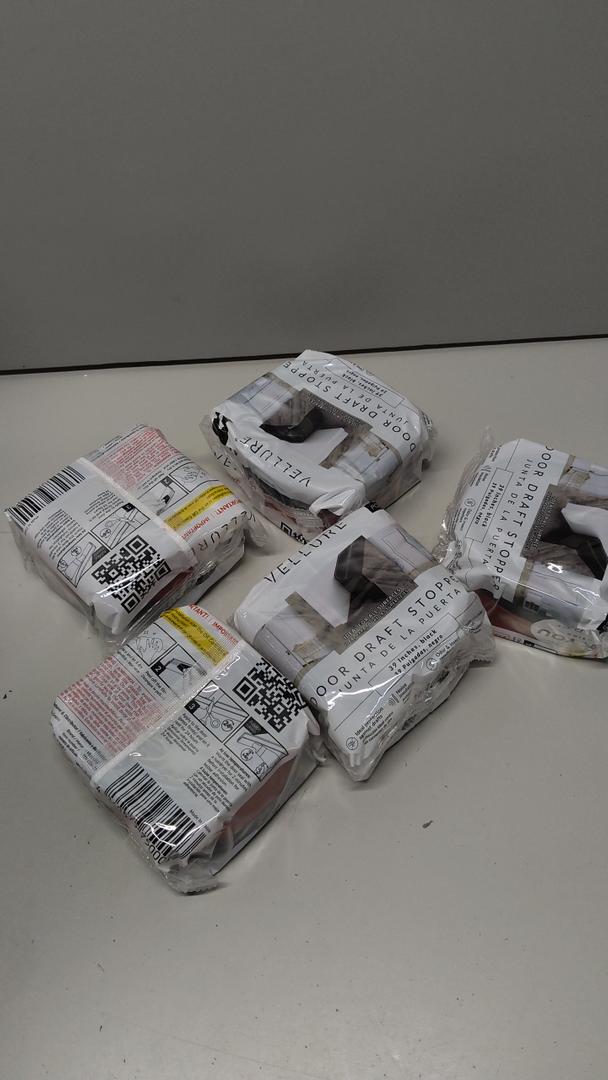 Vellure® Door Draft Stopper for Bottom of Door  Premium Door Sweep for Bottom of Door/Weather Stripping Door Seal (Save Energy – installs Quickly and Easily) Door Strip (5, Black)