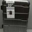 Coolife Luggage Expandable(only 28") Suitcase PC+ABS Spinner Built-In TSA lock 20in 24in 28in Carry on (Charcoal.)