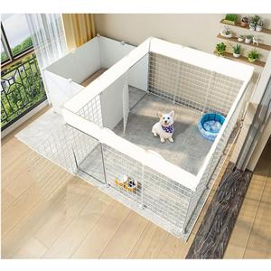 Dog Playpen Indoor with Door, 18 Panel DIY Puppy Play Pen Portable Metal Wire Yard Fence Small Animal Exercise Cage for Small-Sized Dog,Puppy, Rabbit, Guinea Pigs, Turtle,Ferret. (WHITE)