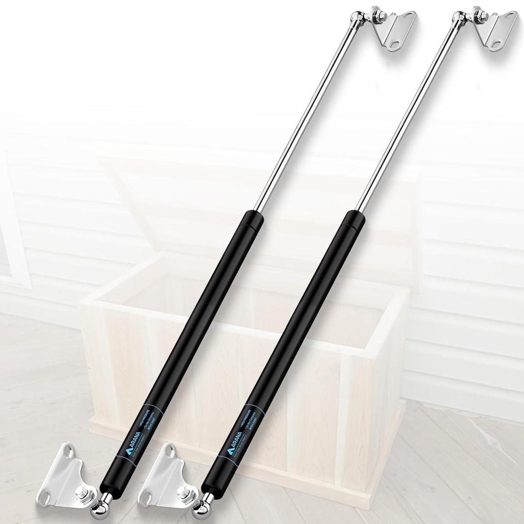 ARANA 20 Inch 10LB/45N Gas Struts Shock Spring with L-Type Mounting Brackets 20" Lift Support for RV Door Boat Hatch Storage Box Lids TV Cabinet Door and Other Creative DIY (fit for 8-12lbs), Set of 2