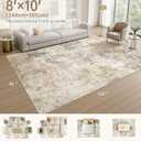 8x10 Area Rugs Washable Large Neutral Modern Living Room Rug