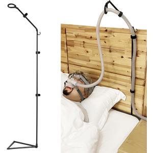 CPAP Hose Holder,Removable and Assemblable Foldable CPAP Hose Hanger Support Comfort and Untangled Sleep,CPAP Supply CPAP Accessories (Triangle Base-Height Fixed)