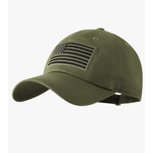 GEANBAYE American Flag Hats for Men Women Adjustable USA Baseball Cap Outdoor Hat Olive