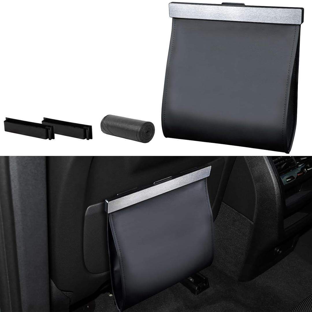 COZILO Smart LED Car Trash Can - Leak-Proof Car Garbage Can Bin and Storage Bag for The Back/Front/Console of Any Cars,Sedans, SUVs & Trucks Easy-to-Install Car Garbage Bag (Black)