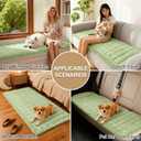 hyha Couch Covers for Dogs Washable, Non Slip Plush Dog Sofa Protectors, Fuzzy Pet Couch Covers for 3 Cushion Sofa Pet Friendly (Green, 27.6" x 88")
