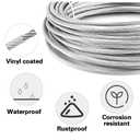 1/8" Wire Rope KitSteel Wire Cable200FT Turnbuckles for Cables WireVinyl Coated Stainless Steel Cable Wire for Outdoor,Garden,Kitchen,Craft with Turnbuckle