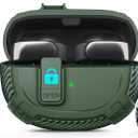 Ljusmicker for Bose Ultra Open Earbuds Case Cover 2024 with Cleaner Kit,Military Hard Cover with Lock for Bose Open Ear Earbuds Charging Case Accessories with Keychain for Men Women-Geen