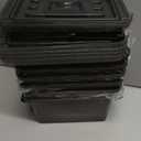 Clear Black Small Plastic Storage Bins with Lids 4 Quart, 6-Pack Stackable Organizer Boxes with Carry Handles, Compact Storage Containers for Organizing