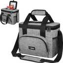 OPUX Soft Cooler Bag, Insulated Collapsible Lunch Cooler Bag for Men Work Camping Beach Travel, Portable Soft Sided Leakproof Waterproof Large Lunch Bag Box with Shoulder Strap 18 Cans, Heather Gray