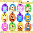 CAMIRUS 12Packs Filled Easter Eggs with Mini Plush Animal Toys, Cute Stuffed Animals Keychains Filled Surprise Plastic Eggs for Kids Easter Basket Stuffers, Hunt, Easter Party Favors Supplies