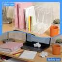 6-Tier Clear Acrylic File Holder, Vertical Document Organizer for Magazines, Binders, Notebooks & Envelopes - Multi-Purpose Desk Storage for Home OfficeB5,6 Sections