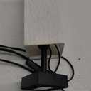 Small Table Lamp for Bedroom - Bedside Lamps for Nightstand, Minimalist Night Stand Light Lamp with Square Fabric Shade, Desk Reading Lamp for Kids Room Living Room Office Dorm 13"