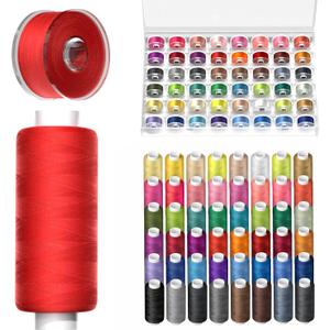 96Pcs Professional Sewing Thread Kit, 48 Colors 400 Yards/Spool, [Top Durability with 4-Ply Tight-Twist] AAA-Grade Polyester Thread with Prewound Bobbins, Sewing Thread for Hand & Machine Sewing