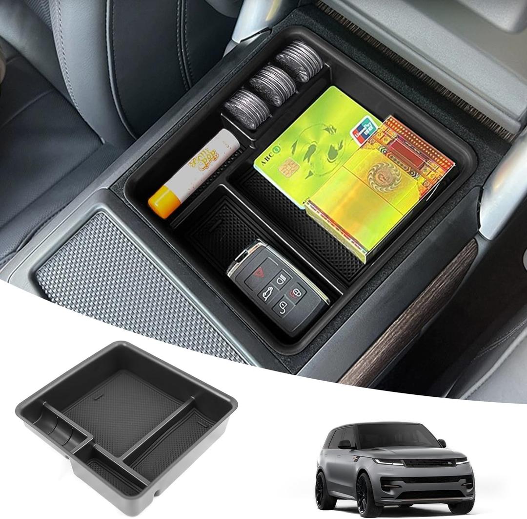 Center Console Organizer Compatible with Land Rover Range Rover Sport/Vogue 2025 2024 2023 (ONLY for No Refrigerator Version), Armrest Storage Box Insert Tray Interior Accessories