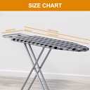 Jakeefud Ironing Board 13" X 43" W/Extra Thick Heavy Duty Padded Cover, Height Adjustable,Heat & Scorch Resistant Fabric, Anti-Skid Feet, Extra Wide, Easy to Fold Checkered Gray