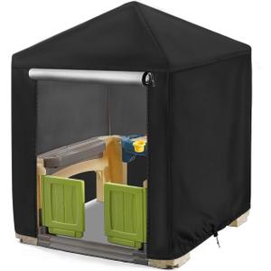 Outdoor Playhouse Cover for Step2 Playhouse,Waterproof Kids Play House Cover Dustproof Play Houses Covers for Kids Outside Black-49"Lx49"Wx58"H