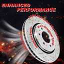 Front Drilled and Slotted Brake Pads and Rotors Kit Ceramic Automotive Replacement Brake Kits Vented 10.83 Inch Compatible for Toyota Corolla Matrix 2008-2019 (18 Pcs)