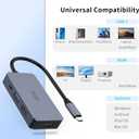 USB C Hub with Dual HDMI  4-in-1 Travel Dock, USB-C to 2X 4K HDMI, 100W PD Charging, USB 3.0 Port  Compatible with PC, MacBook, iPad, Nintendo Switch etc.