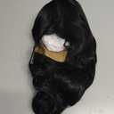 Rugelyss Long Wavy Black Wig with Bang Big Bouffant Beehive Wigs for Women fits 80s Costume or Halloween Party