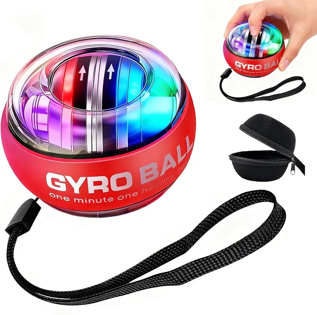 2026 New Curaball Torque Ball, Curaball Hand Exerciser, Gyro Ball with LED Lights and Portable Case, Hand Gripper Strengthener, Grip Strength Trainer for Strengthen Arms,Bones and Muscle