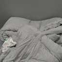 CozyLux California King Comforter Set, 3 Pieces Heathered Light Grey Soft Cal King Comforter Bedding Set, Light Grey Breathable Lightweight Bed Set with 1 Down Alternative Comforter and 2 Pillow Shams