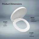 MinSha V/O-Shape Toilet Seat Replacement, Soft Close Quiet No Slam, PP Plastic Quick Release Easy Clean, Universal Fit for 17 oval & Elongated Toilets MinSOQ
